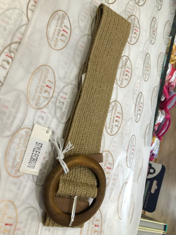 Evie Stretch Belt Khaki Belts Evie Clare