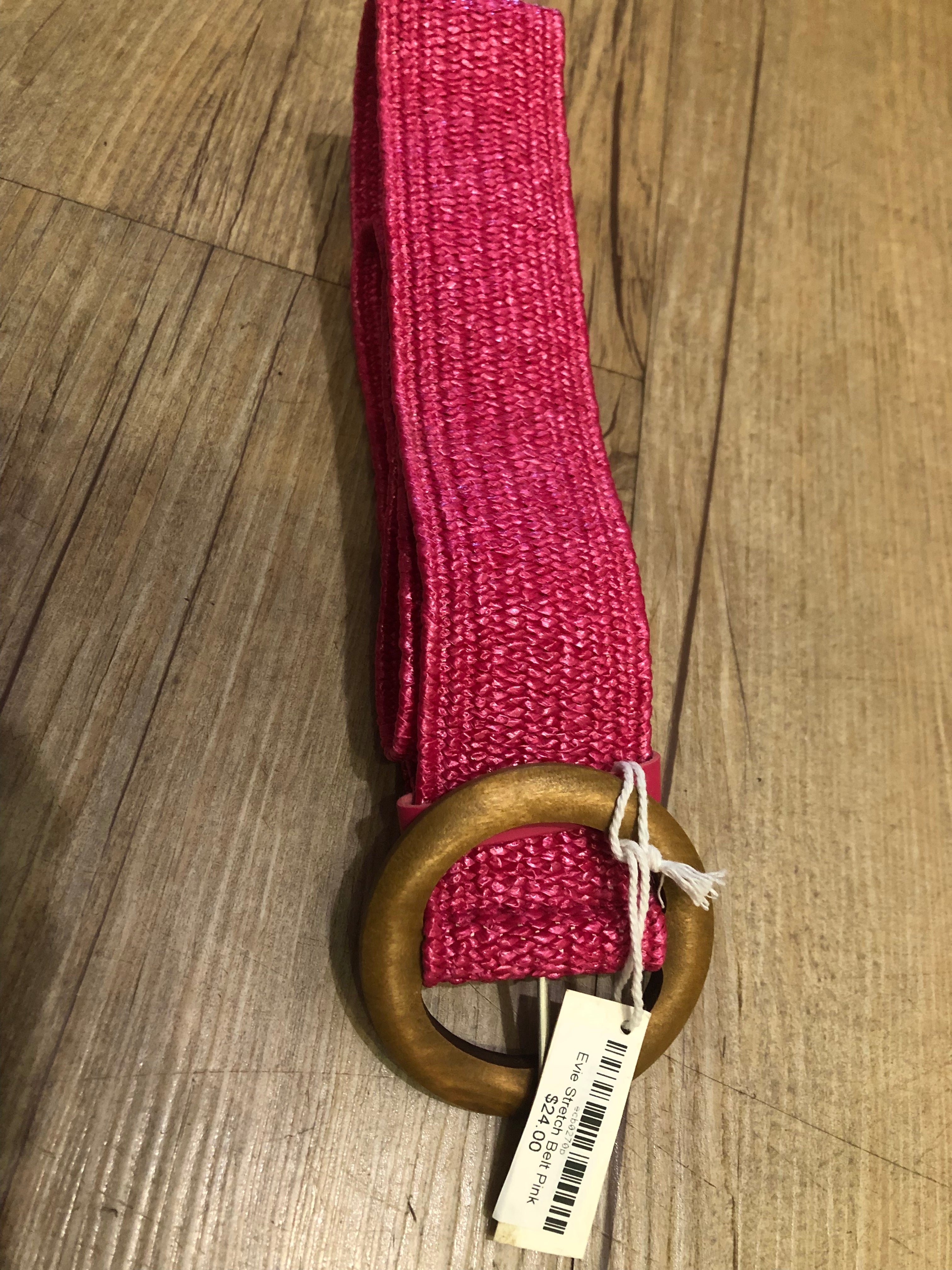 Evie Stretch Belt Pink Belts Evie Clare