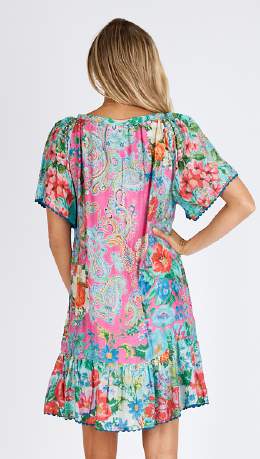 Finch Shirred Dress Multi - Global Free Style
