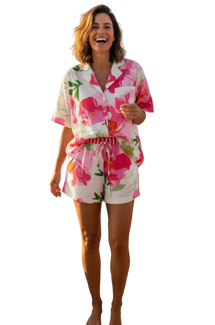 Floral Print Shorts in Pink Bottoms Joops and Gypsy S(8)