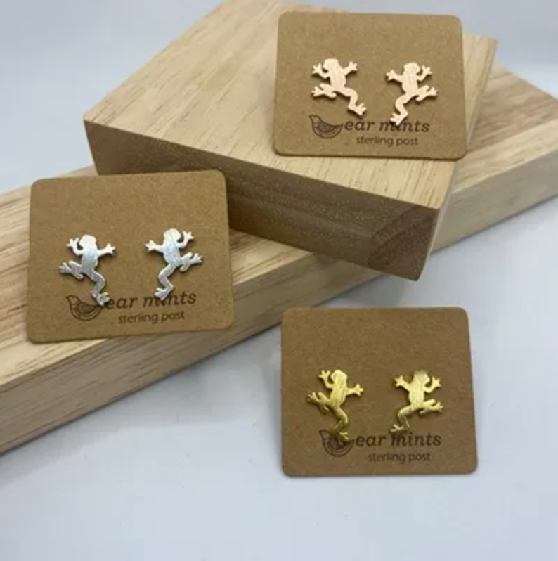 Frog Post Earrings Earrings Fabienne Gold