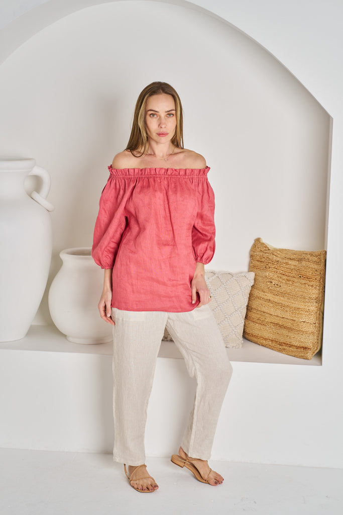 Fea Linen Top Rose - Global Free Style