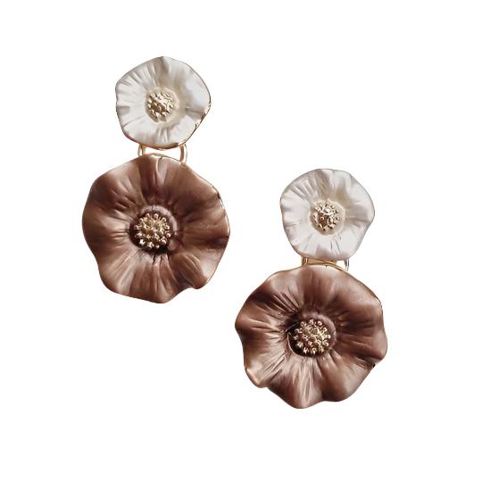 Floral Earring Brown Earrings Zoda   