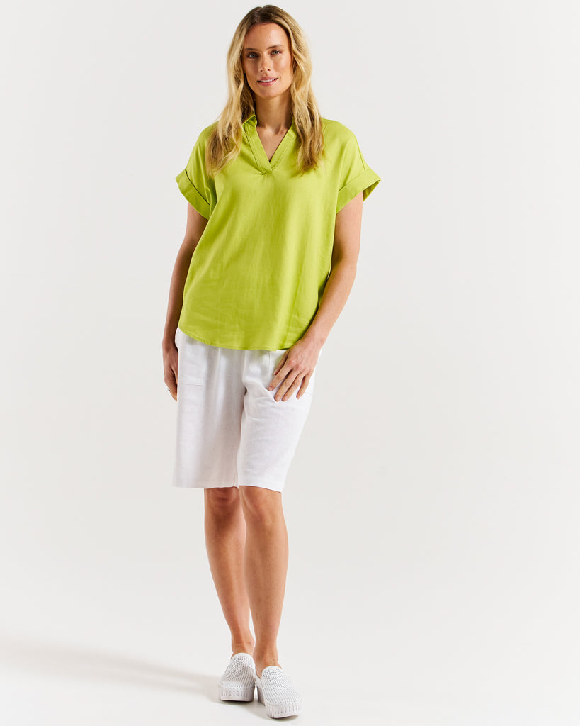 Flores Blouse Lime Green Tops Betty Basics   