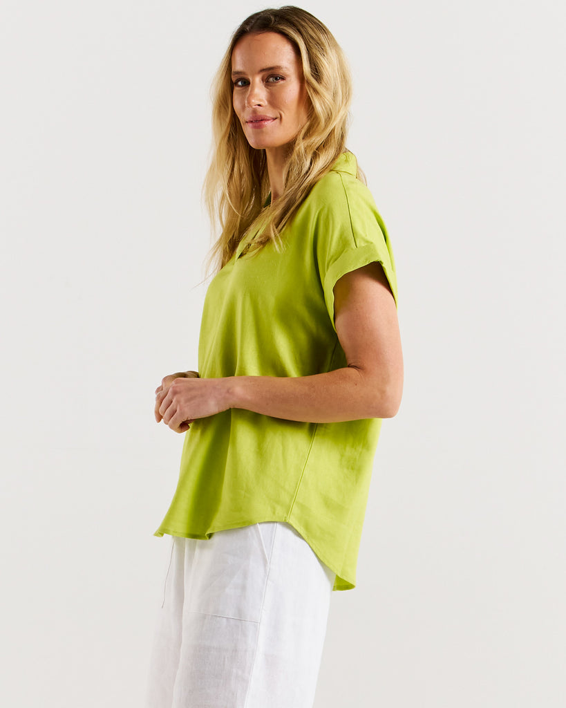 Flores Blouse Lime Green Tops Betty Basics   