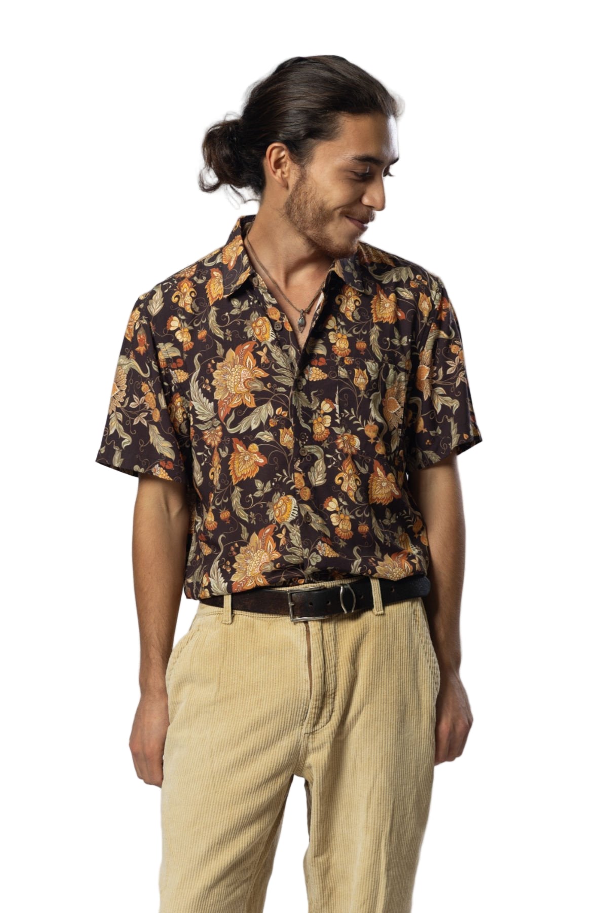 Foxy Floral Mens Shirt Mens Tops Skumi S