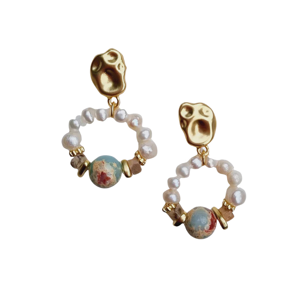 Serenity Pearl Enamel Earring Earrings Zoda