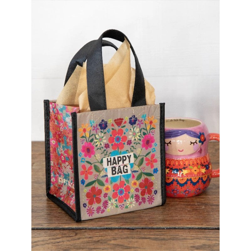 Happy Bag Small Teal Folk Flower Bags and Purses Natural Life   