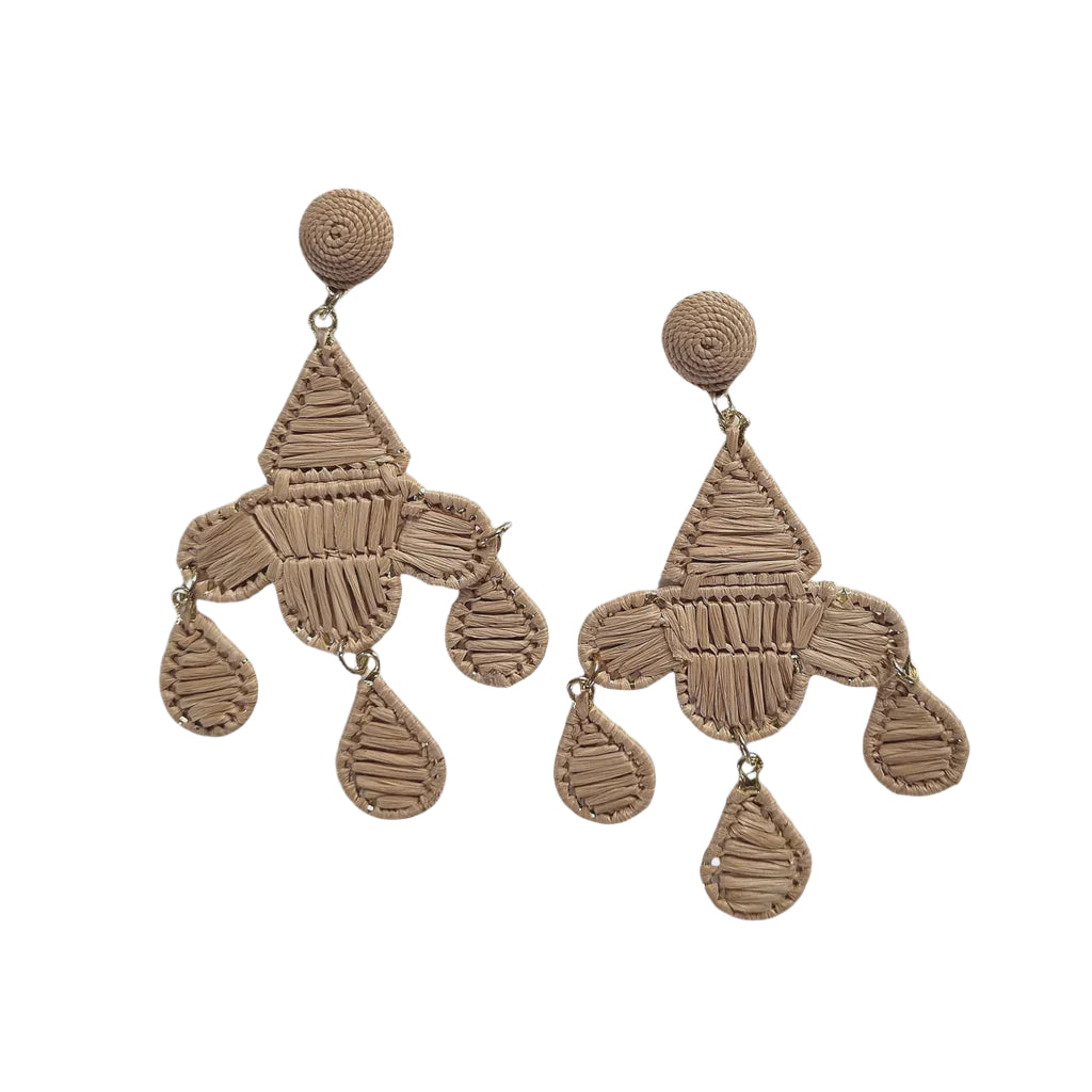 Raffia Earring GFE12001 Beige Earrings Zoda