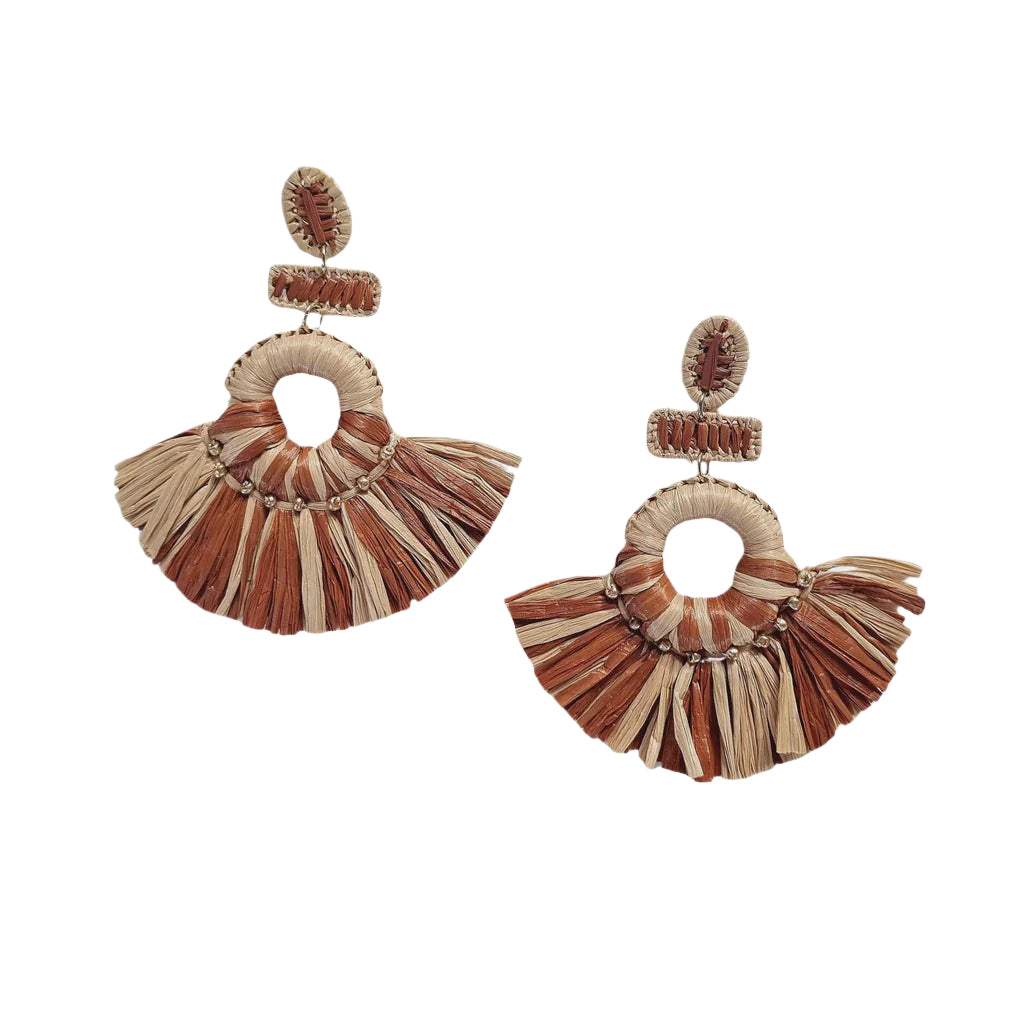 Raffia Earring GR6943NATURAL Earrings Zoda