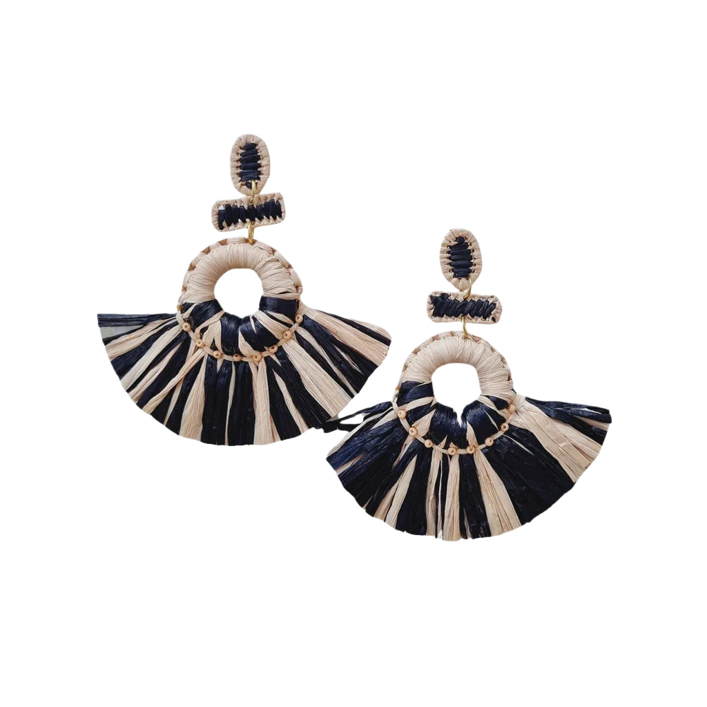 Raffia Earring GR6943NAVY Earrings Zoda