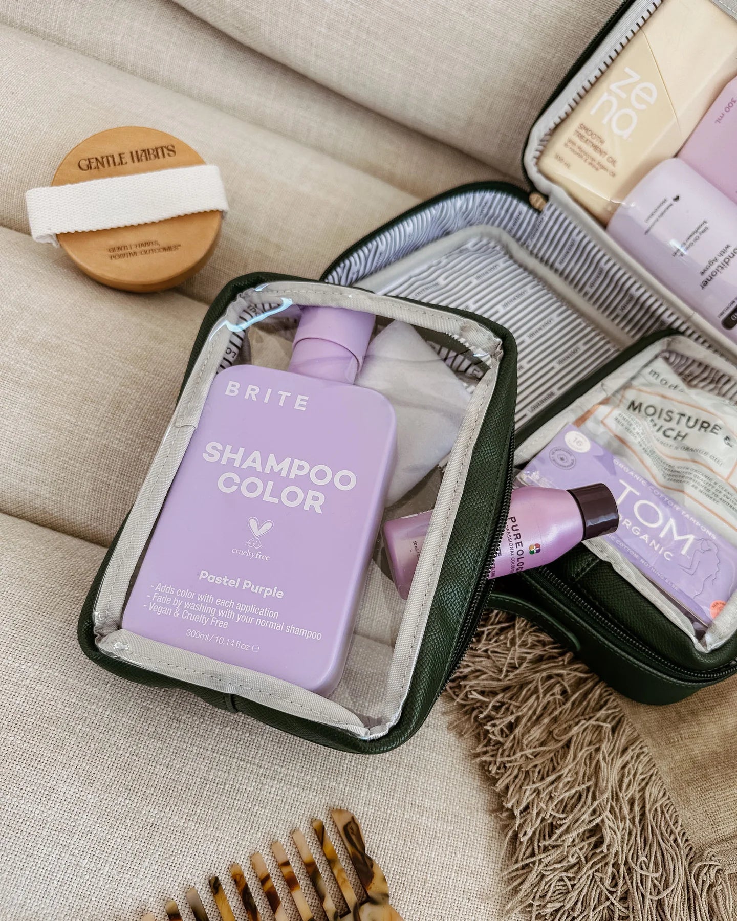 Georgie Cosmetic Case Forest Green Bags and Purses Louenhide