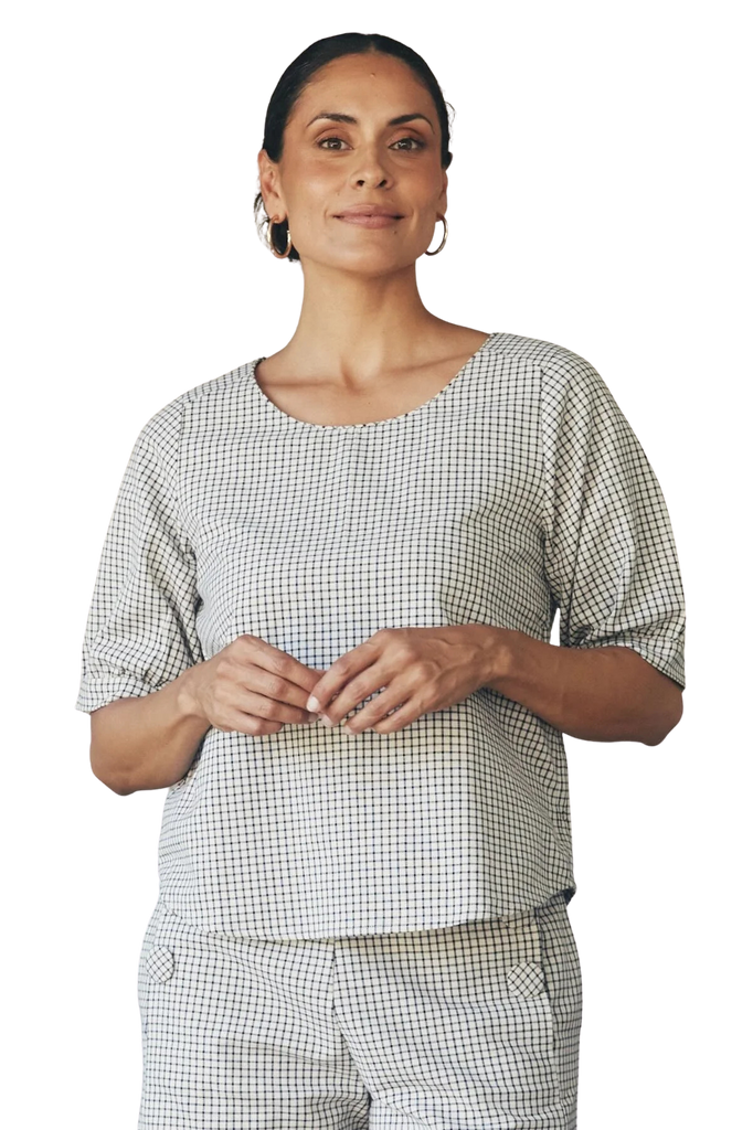 Gigi Top White Check Tops MahaShe 6