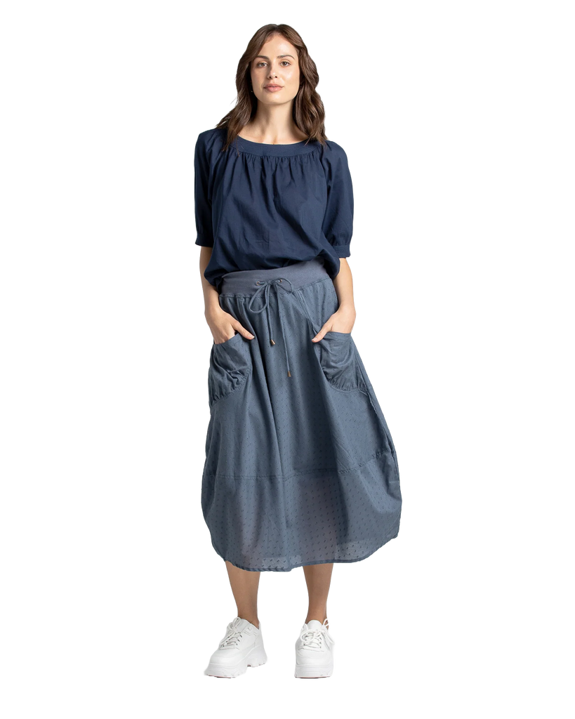 Guru Skirt Basic - Blue Chambray Skirts Boom Shankar 6  