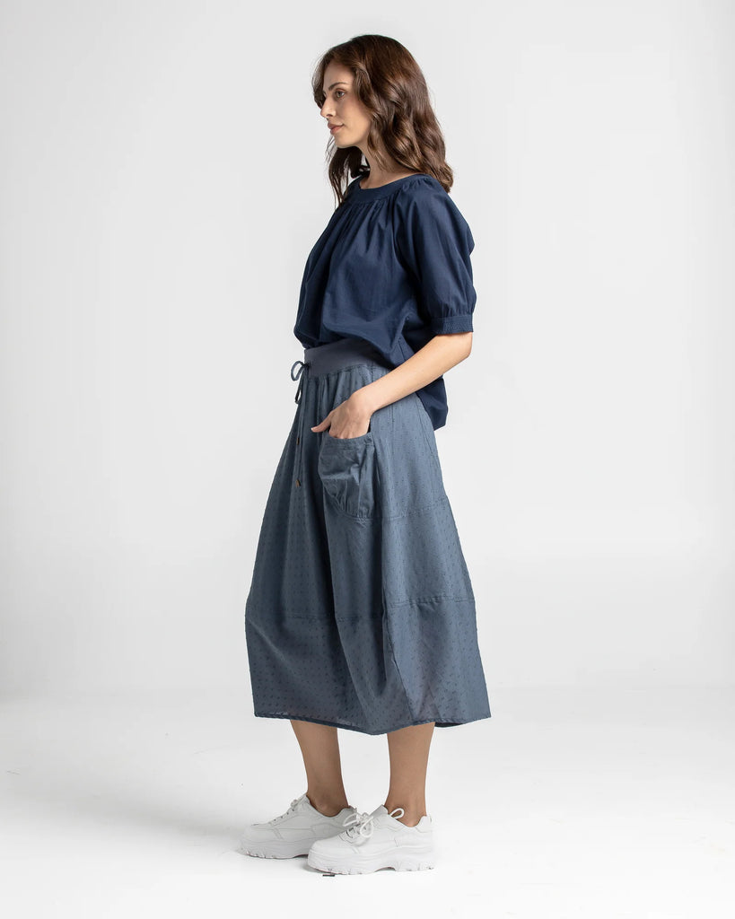 Guru Skirt Basic - Blue Chambray Skirts Boom Shankar   