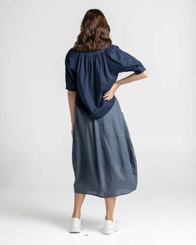 Guru Skirt Basic - Blue Chambray Skirts Boom Shankar   