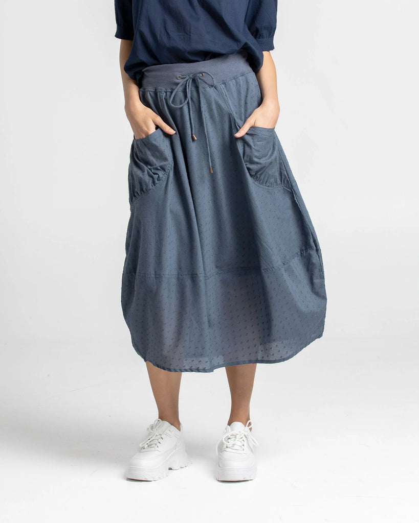 Guru Skirt Basic - Blue Chambray Skirts Boom Shankar   