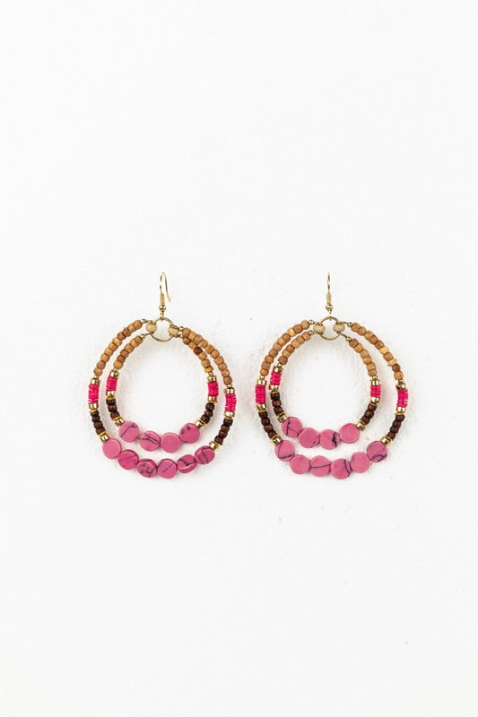 Rosetta Earring Hot Pink Earrings Holiday Trading   