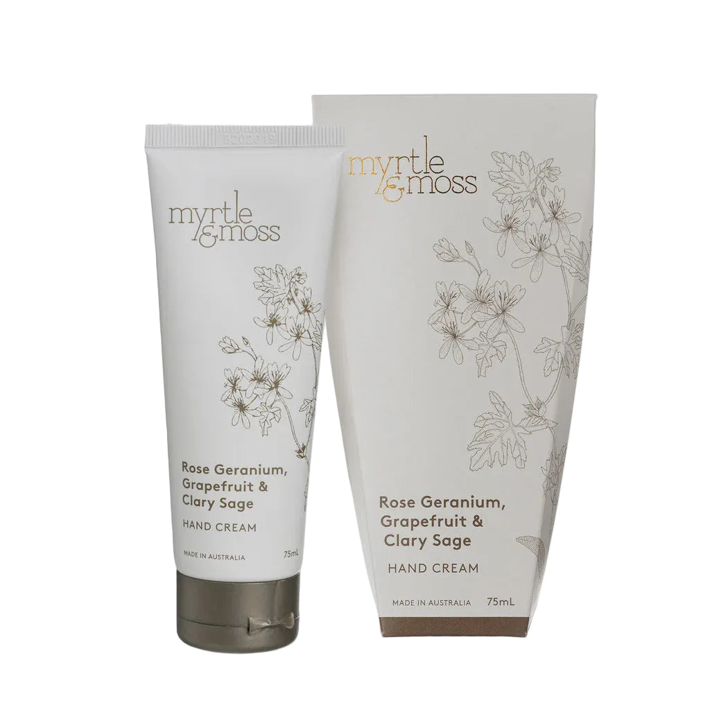 Hand Cream 75mL Rose Geranium, Grapefruit & Clary Sage Body Myrtle & Moss