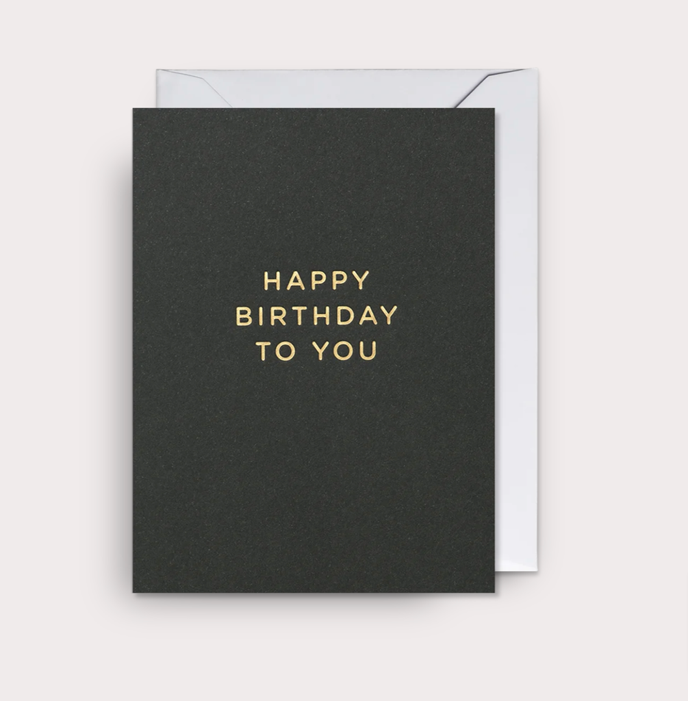 Happy Birthday to You Black Mini Card Cards and Wrap Lagom Design