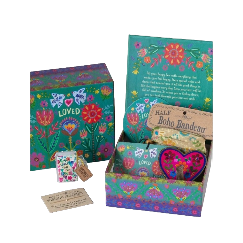 Happy Box Teal Loved Gifts and Accessories Natural Life