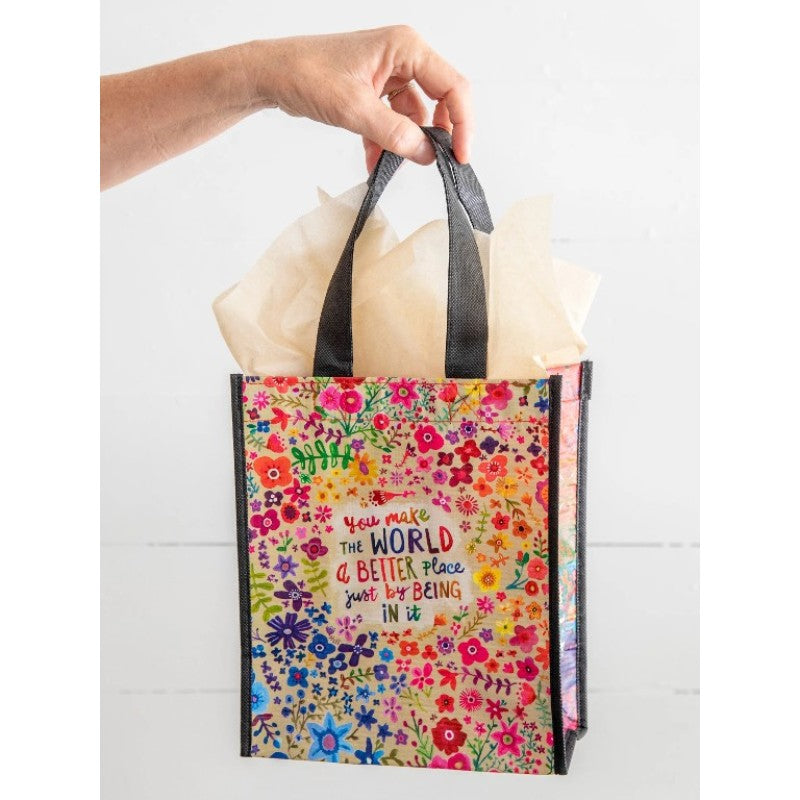 Happy Bag Medium You Make The World Better Bags and Purses Natural Life