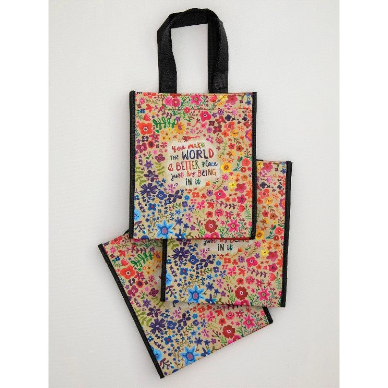 Happy Bag Medium You Make The World Better Bags and Purses Natural Life