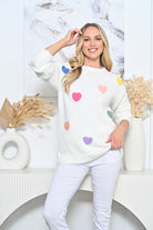 Heart Jumper White Mult Jackets New u Collection