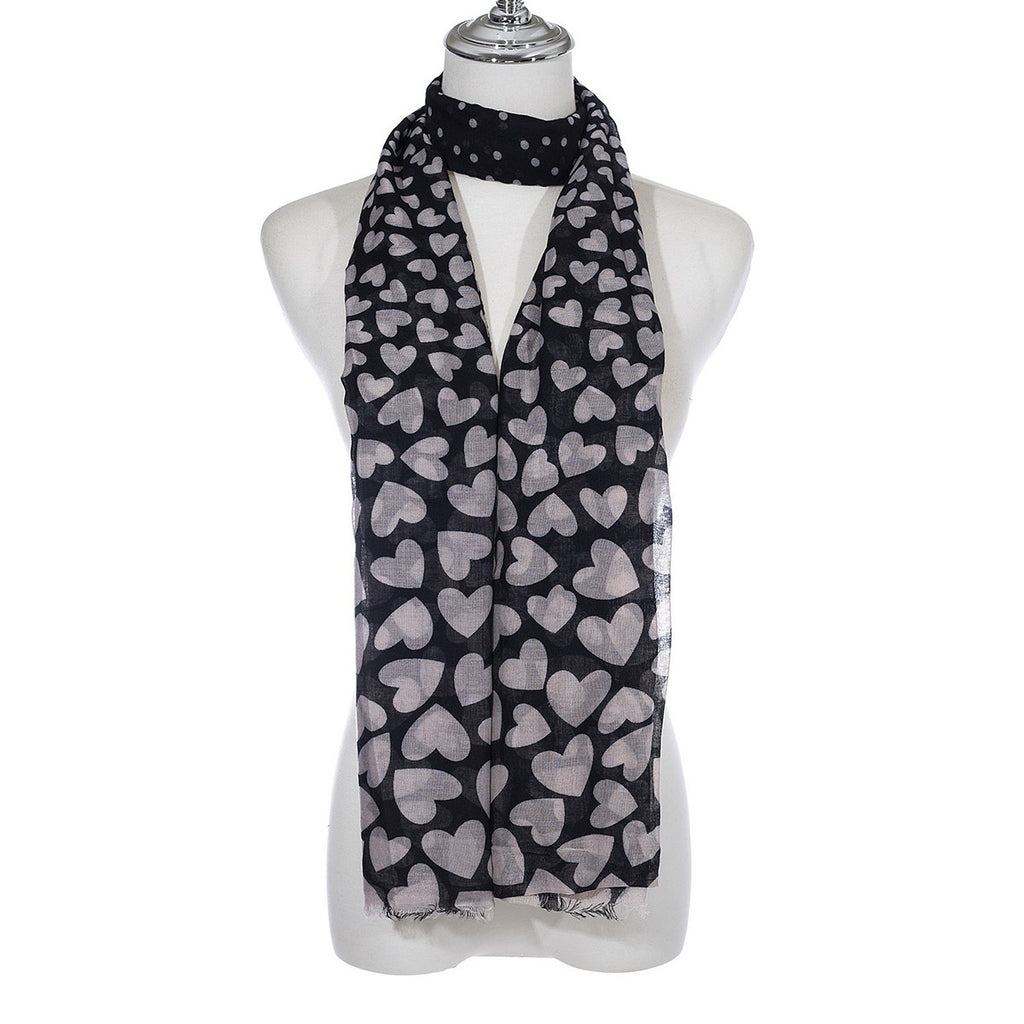 Heart Scarf Black Scarves and Sarongs Ivys   