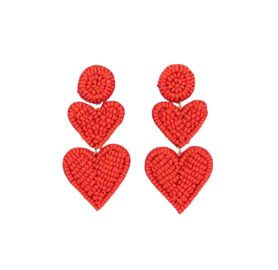 Hearts Earrings Red Earrings Holiday Trading   