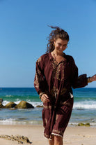 Molly Dress Bronte Embroidery Chocolate Dresses Naudic