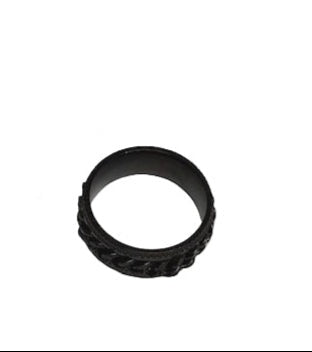 Mens Ring Leather Braided Black Mens Rings Beecham 9-10