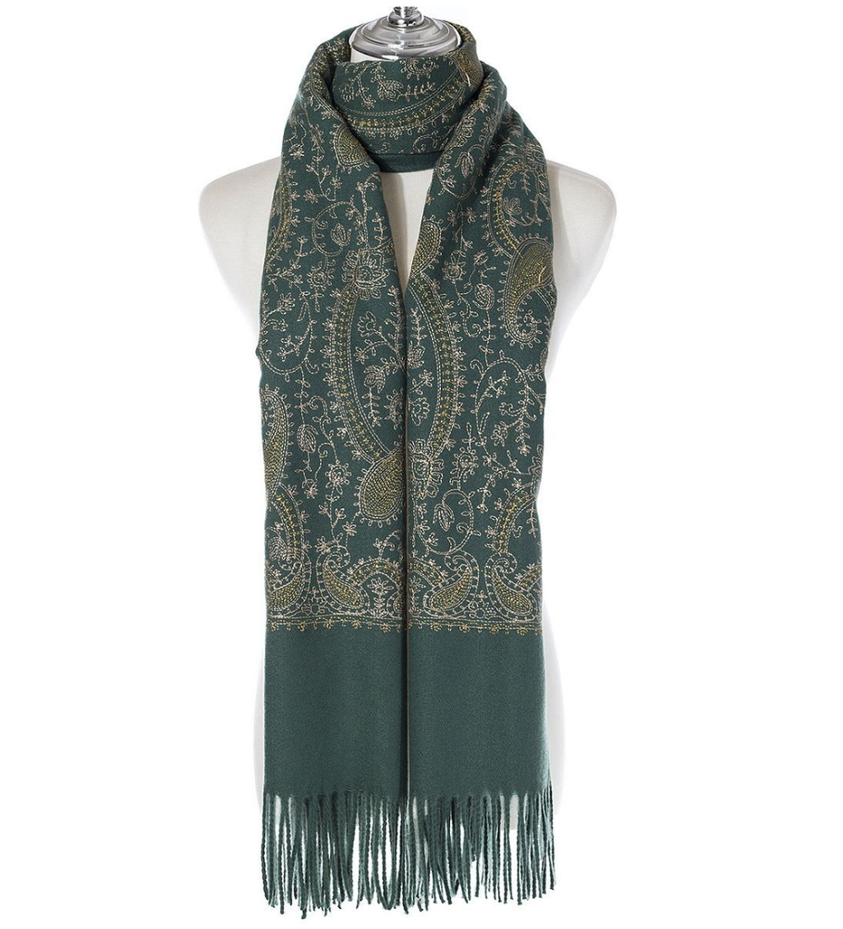 Scarf SC2319-5 Dgreen Scarves and Sarongs Ivys