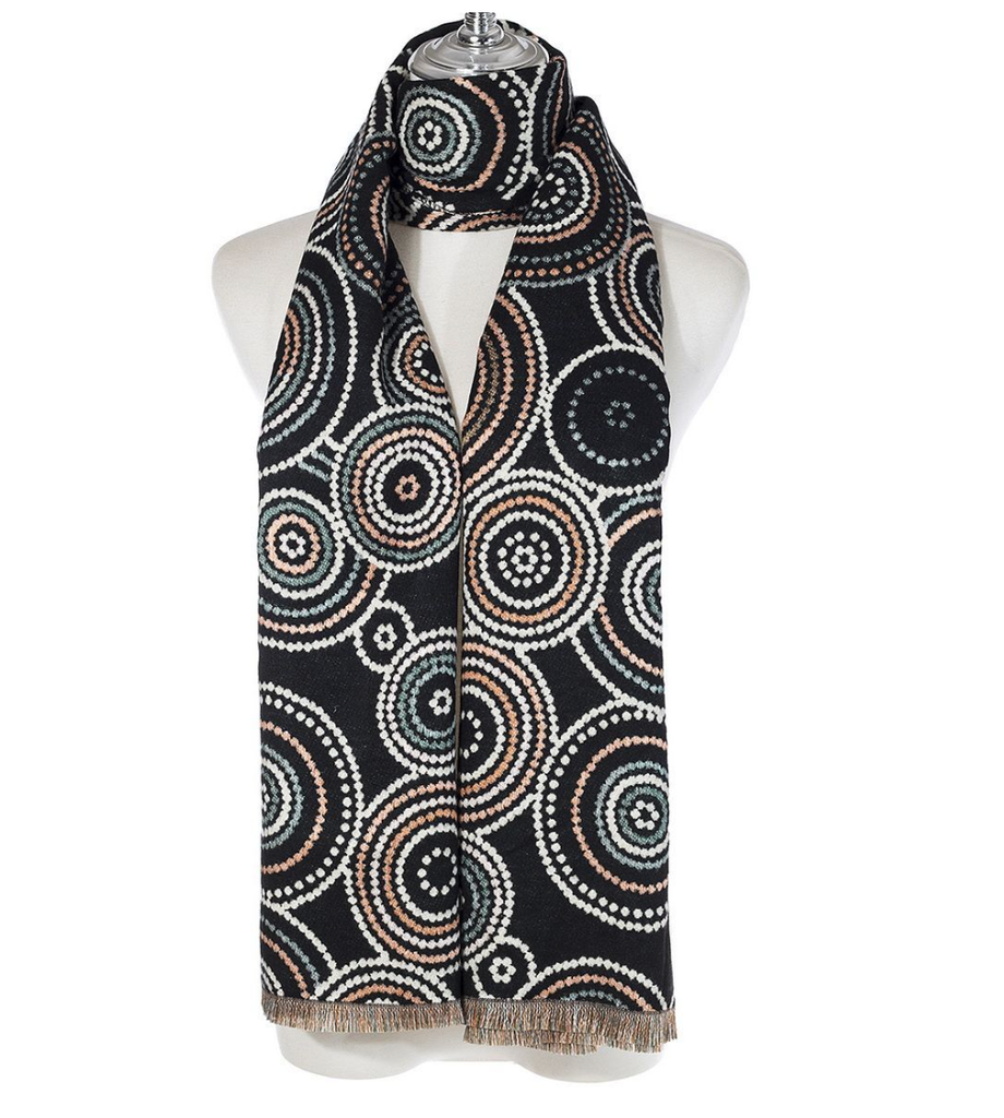 Scarf SC2425-2 Black Scarves and Sarongs Ivys
