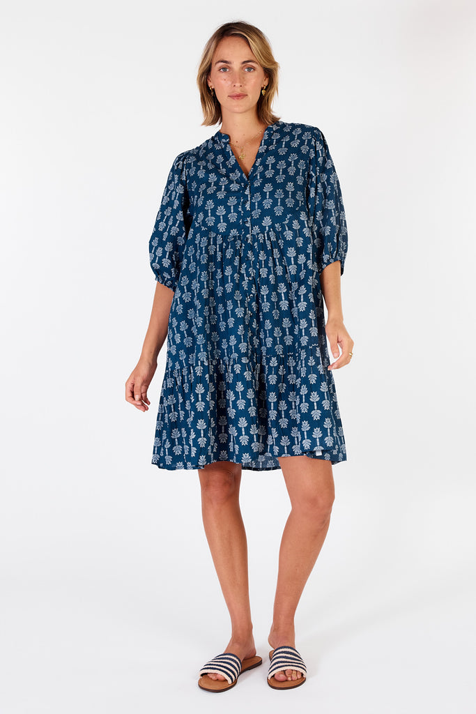 Calgary Dress Navy Dresses Ibisa   