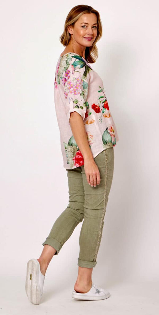 Bella Top Red Floral Tops La Strada   