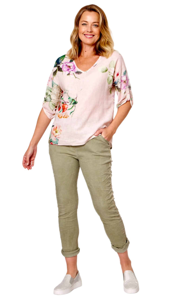 Bella Top Red Floral Tops La Strada S(8-10)  