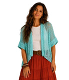 Popcorn Knit Cardy/Shrug Aqua Tops Ombak
