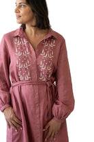 Ivy Linen Dress Rosewood Dresses Lazybones XS(8)