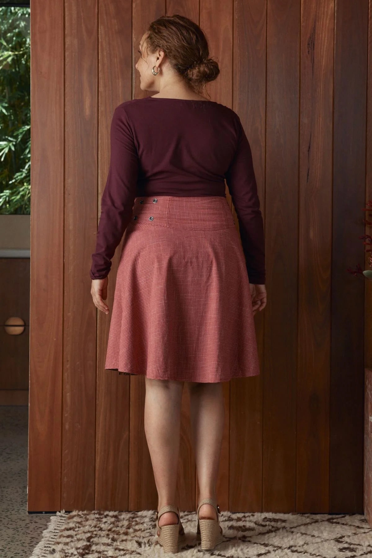 Jaya Reversible Skirt - Spice & Red Check Skirts MahaShe