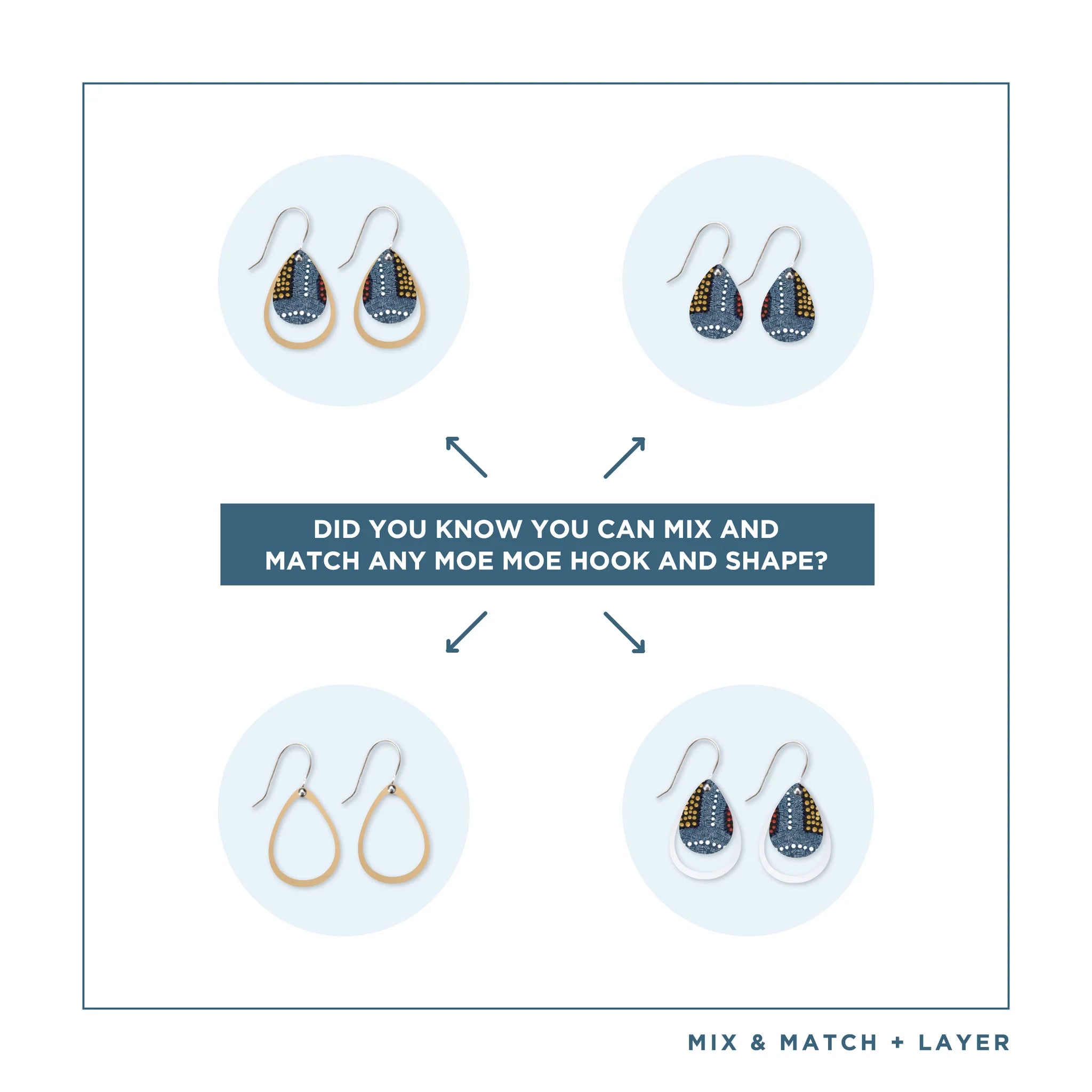 Jellurgal Paroo Layered Iconic Outline Drop Earring Earrings Moe Moe