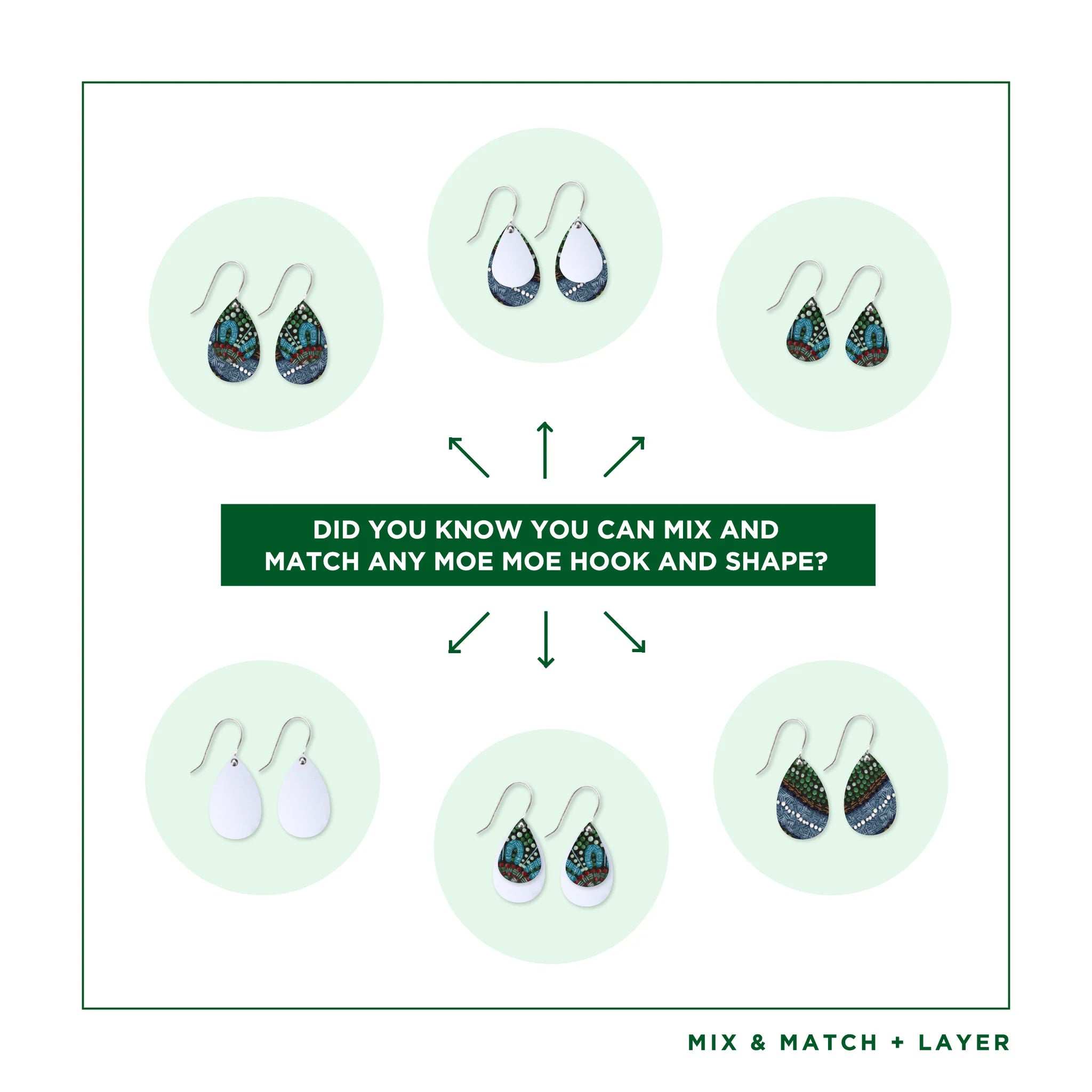 Jellurgal Songlines Layered Double Tear Drop Earring Earrings Moe Moe