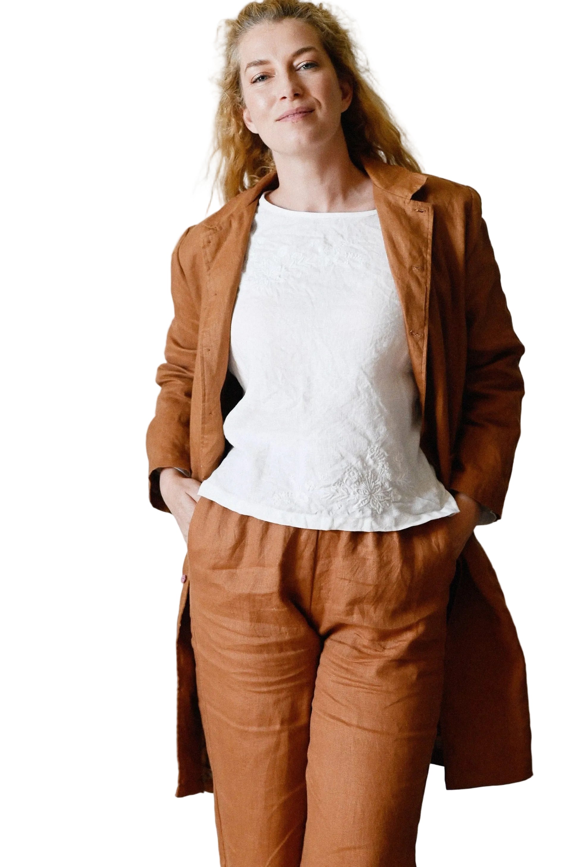 Jenna Jacket Tan Linen Jackets Lazybones XS(8)