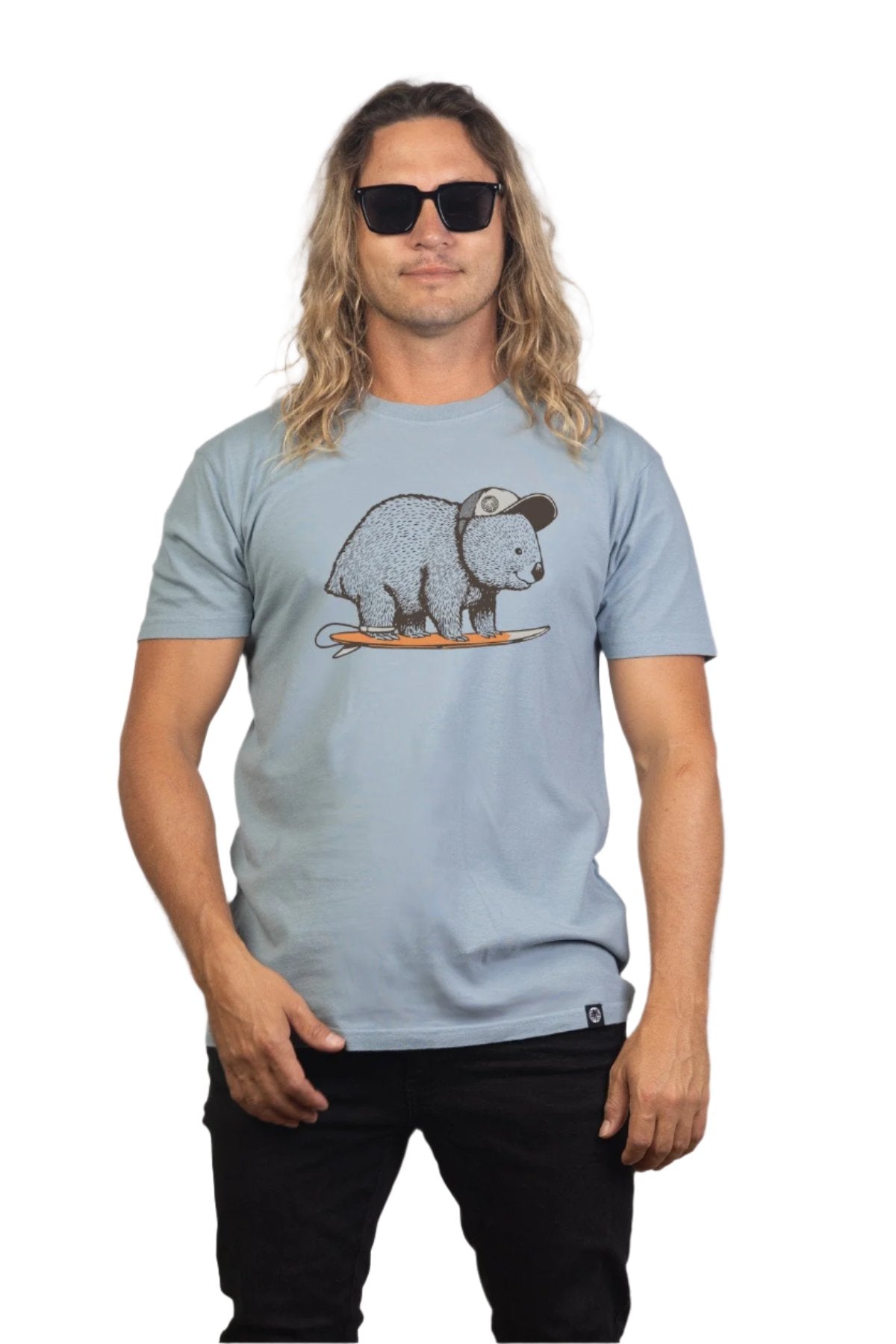 Johnny Mo Powder Blue Mens T Shirt Mens Tops Skumi XS