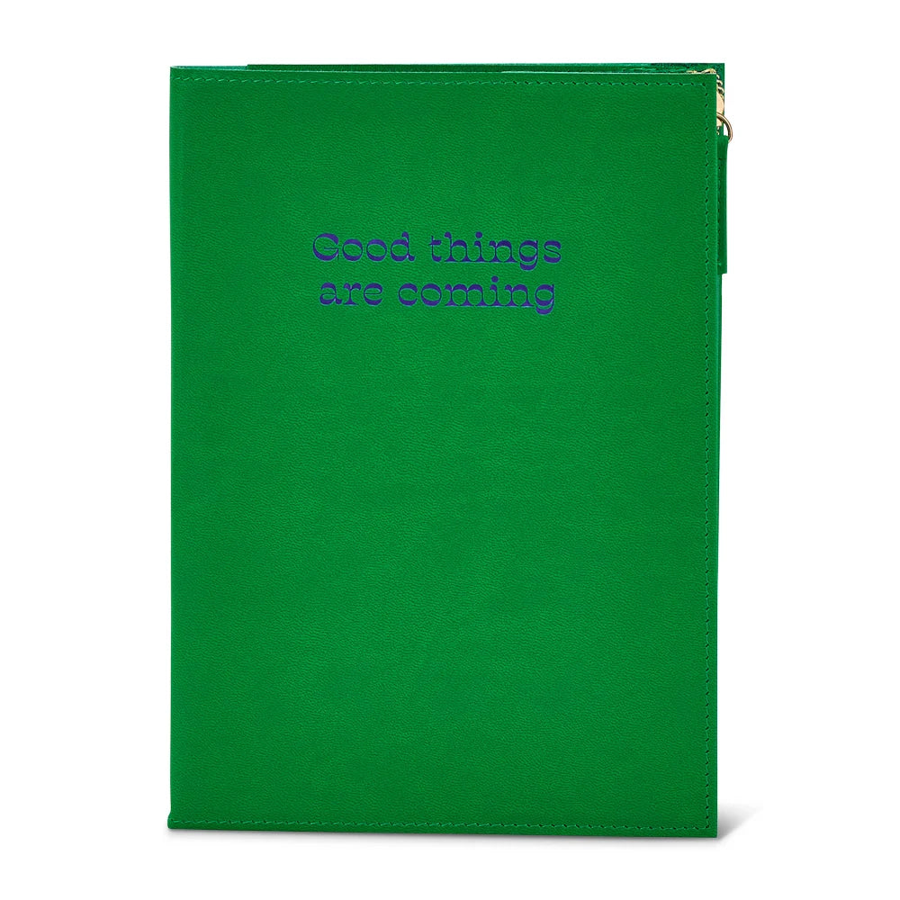 Journal Notes Green with Zip Gifts and Accessories Annabel Trends