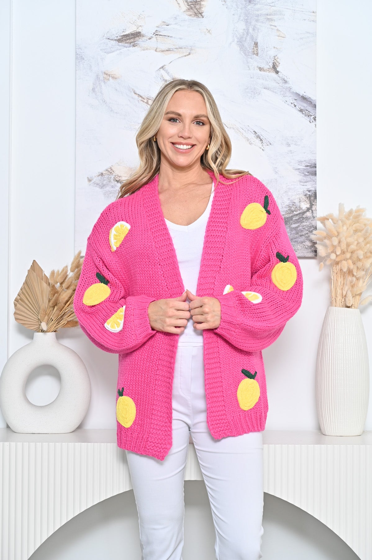 Lemon Cardigan Pink Jackets New u Collection