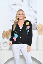 Flower Cardigan Black Jackets New u Collection
