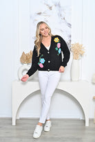 Flower Cardigan Black Jackets New u Collection