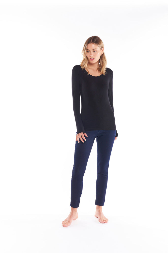 Kelli Long Sleeve Top Black Tops Betty Basics 6  