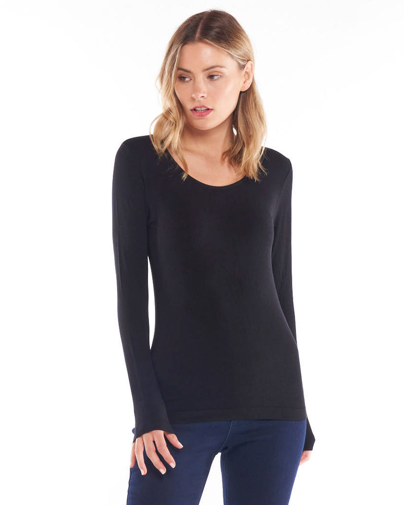 Kelli Long Sleeve Top Black Tops Betty Basics   